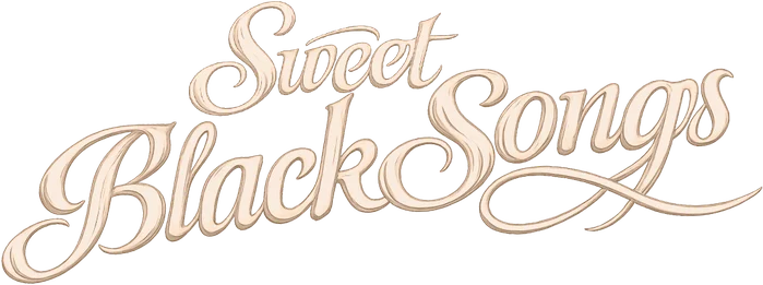 Letreiro Sweet Black Songs em creme
