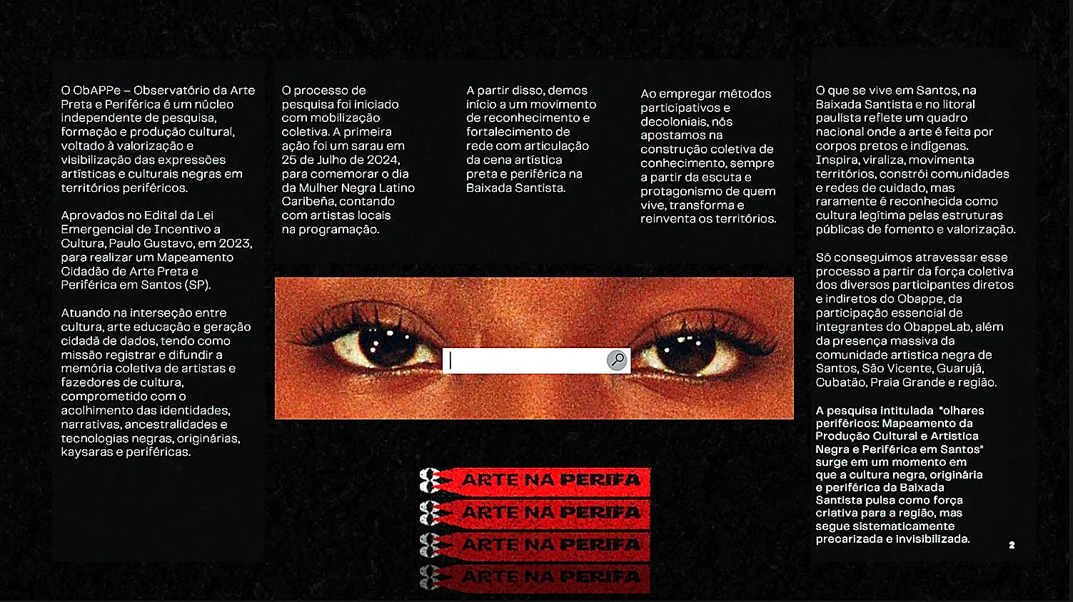 Revista Olhares Periféricos, página de apresentação