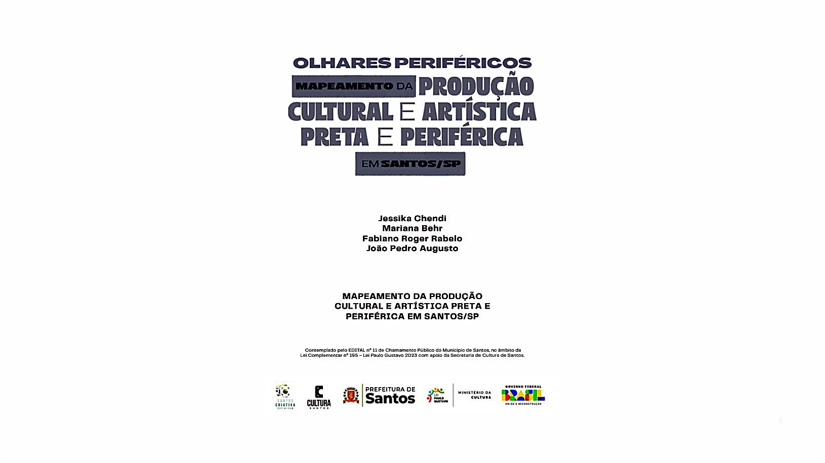 Revista Olhares Periféricos, folha de rosto